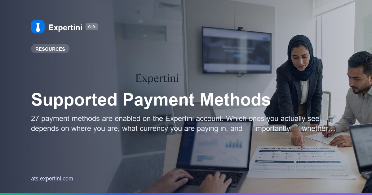 Supported Payment Methods